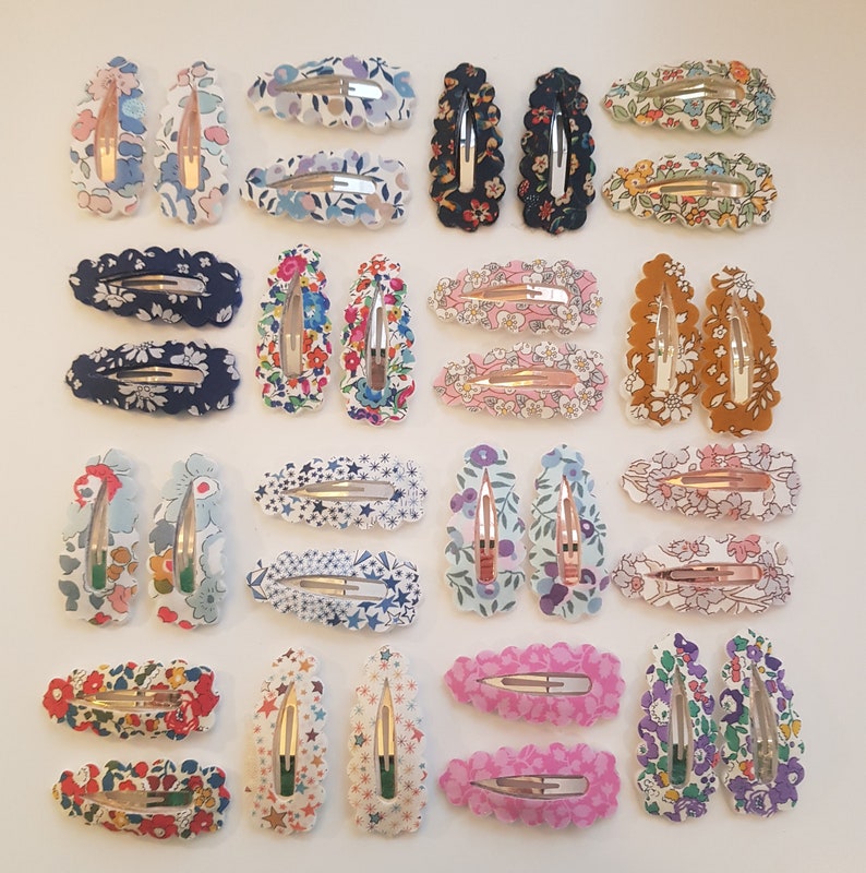 Liberty of London scalloped snap clip set-pair of snap clips- hair clips